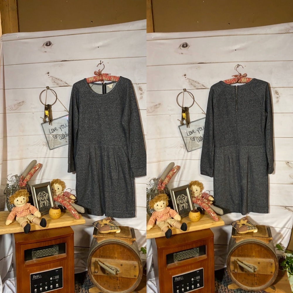 Lucky Brand; Gray Midi Sweater Dress; L - Picture 6 of 6